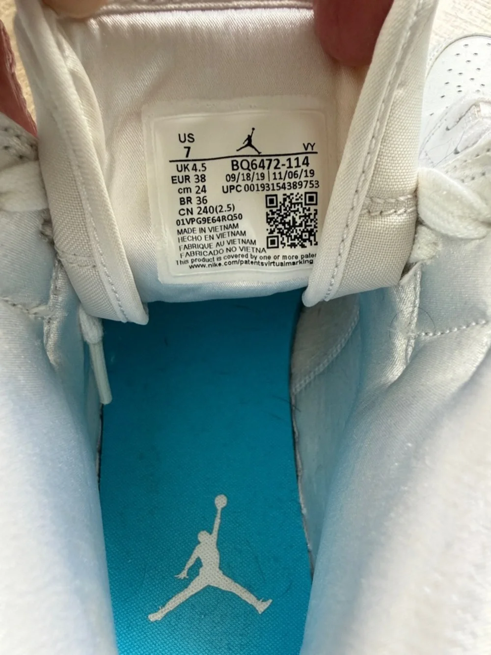 Nike Air Jordan 1 Mid UNC White Blue Women’s Sneakers Size 7